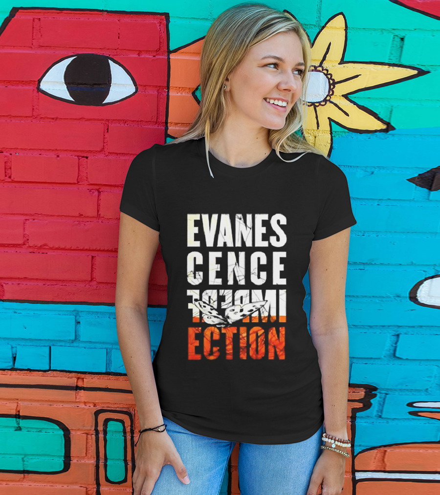 Evanescence Imperfection Butterfly White Text Orange Gradient T-Shirt