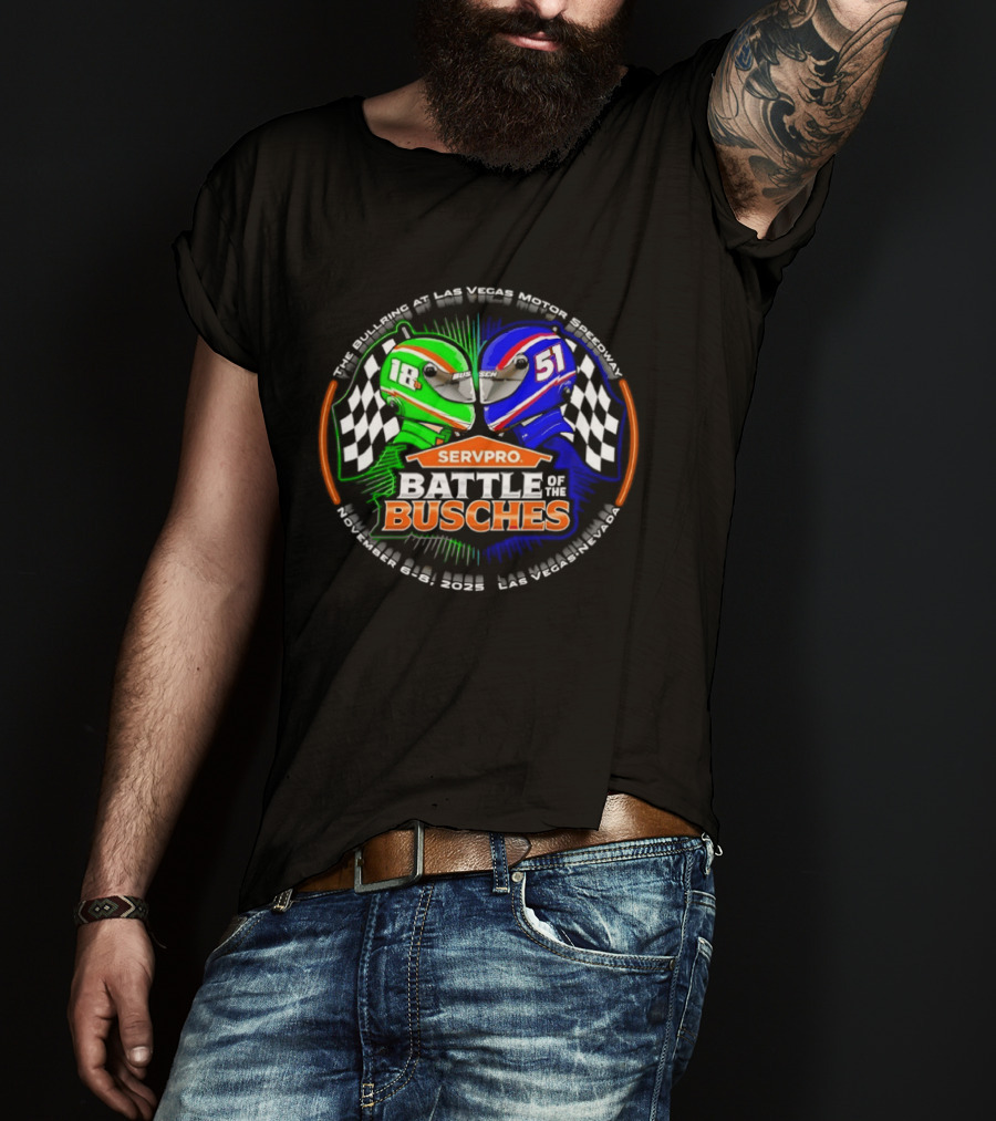 SERVPRO Battle Of The Busches NASCAR Kyle Busch Kurt Busch 18 51 Las Vegas Motor Speedway T-Shirt