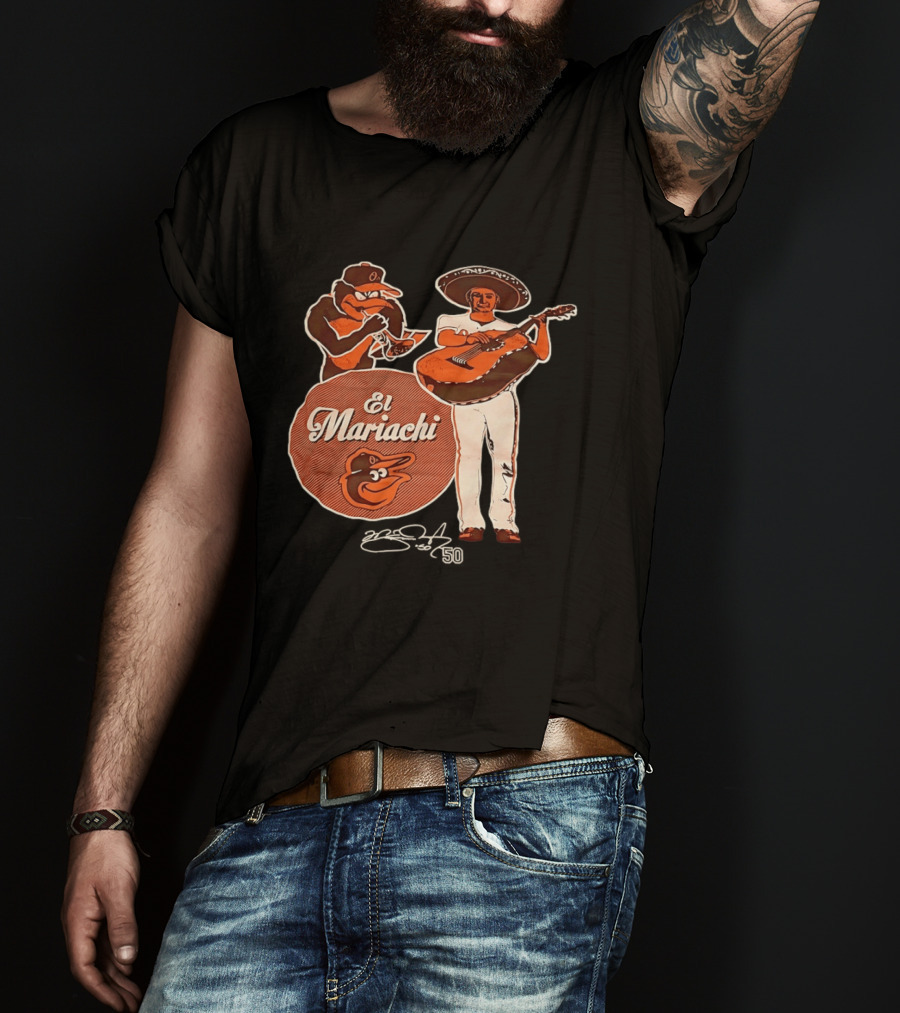 Miguel Gonzalez Baltimore Orioles El Mariachi Guitar Trumpet Player Series 22 50 T-Shirt