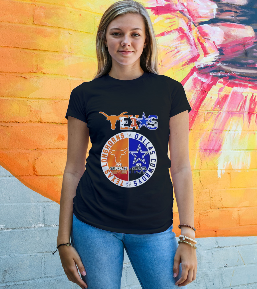 Texas Longhorns Dallas Cowboys Game Day Weekend Saturdays Sundays T-Shirt