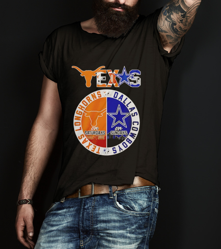 Texas Longhorns Dallas Cowboys Game Day Weekend Saturdays Sundays T-Shirt