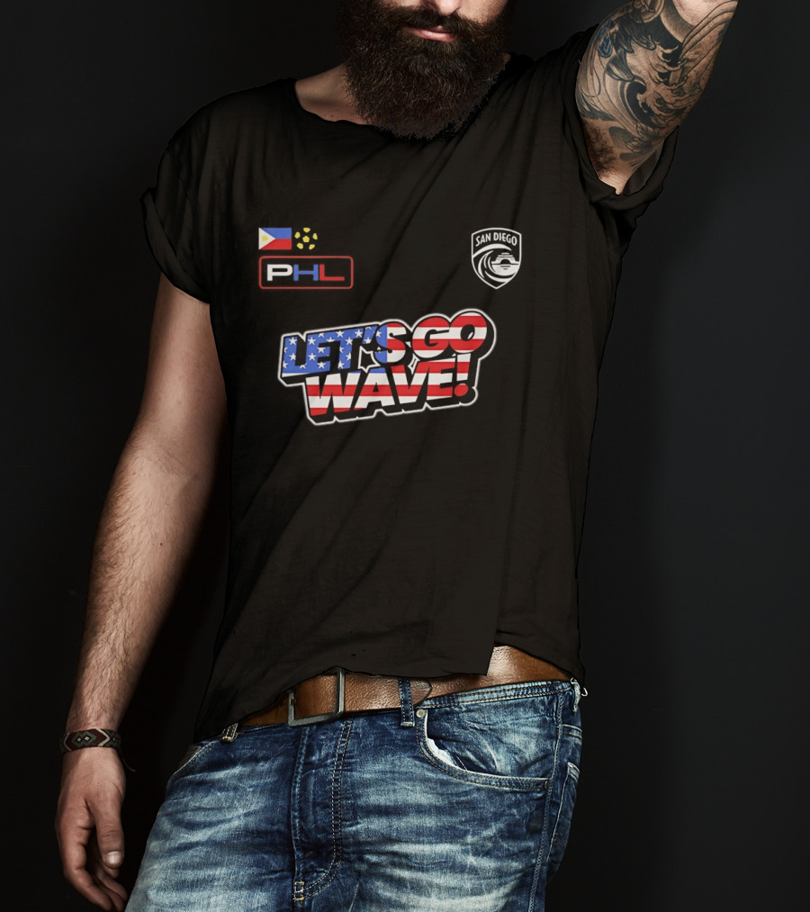 USA Let's Go Wave San Diego Wave FC PHL 2026 T-Shirt