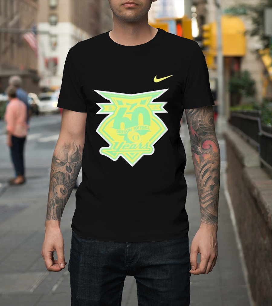 Oregon Softball 60 Years Anniversary Club Nike T-Shirt