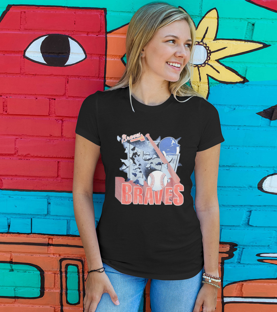Braves Atlanta MLB 1994 Baseball Bat And Helmet T-Shirt