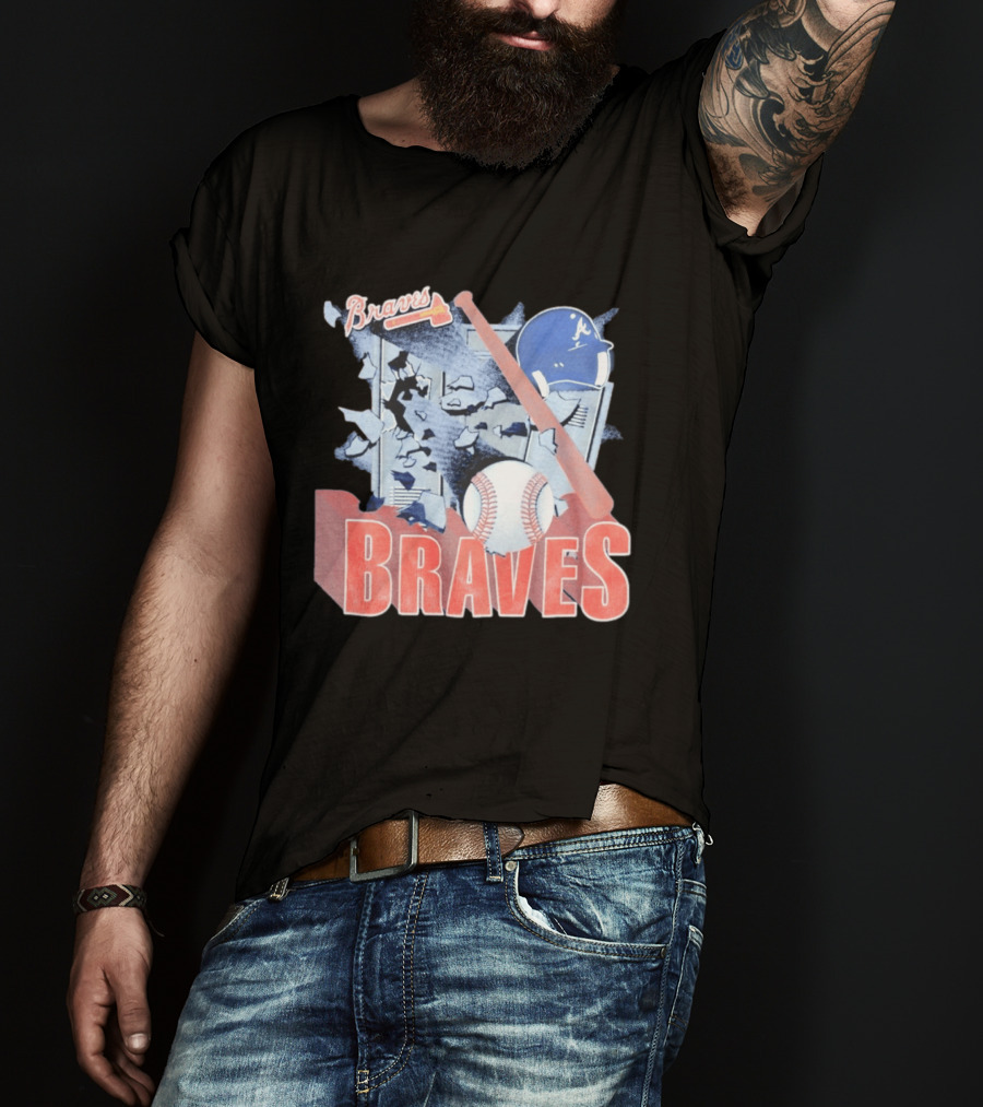 Braves Atlanta MLB 1994 Baseball Bat And Helmet T-Shirt