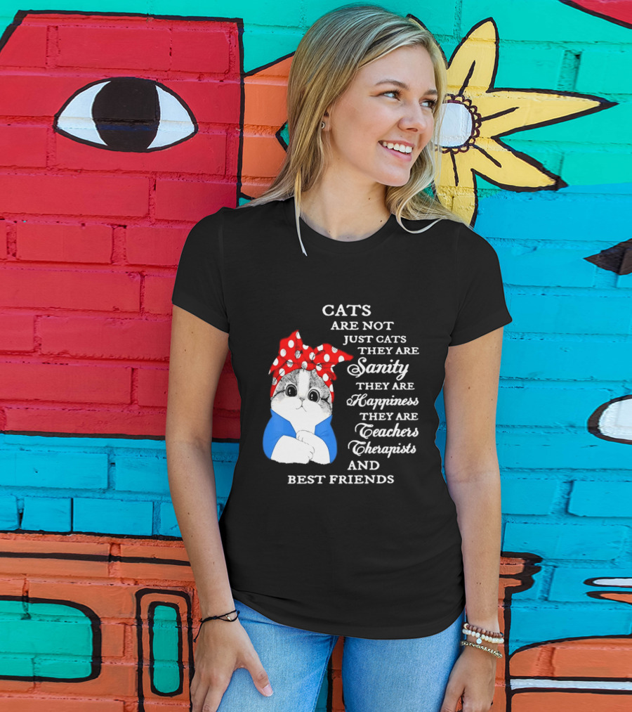 Cats Are Not Just Cats They Are Sanity Happiness Teachers Therapists Best Friends T-Shirt