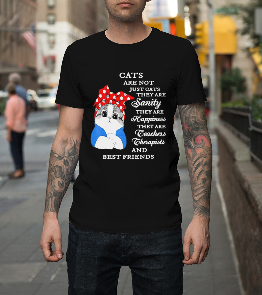 Cats Are Not Just Cats They Are Sanity Happiness Teachers Therapists Best Friends T-Shirt