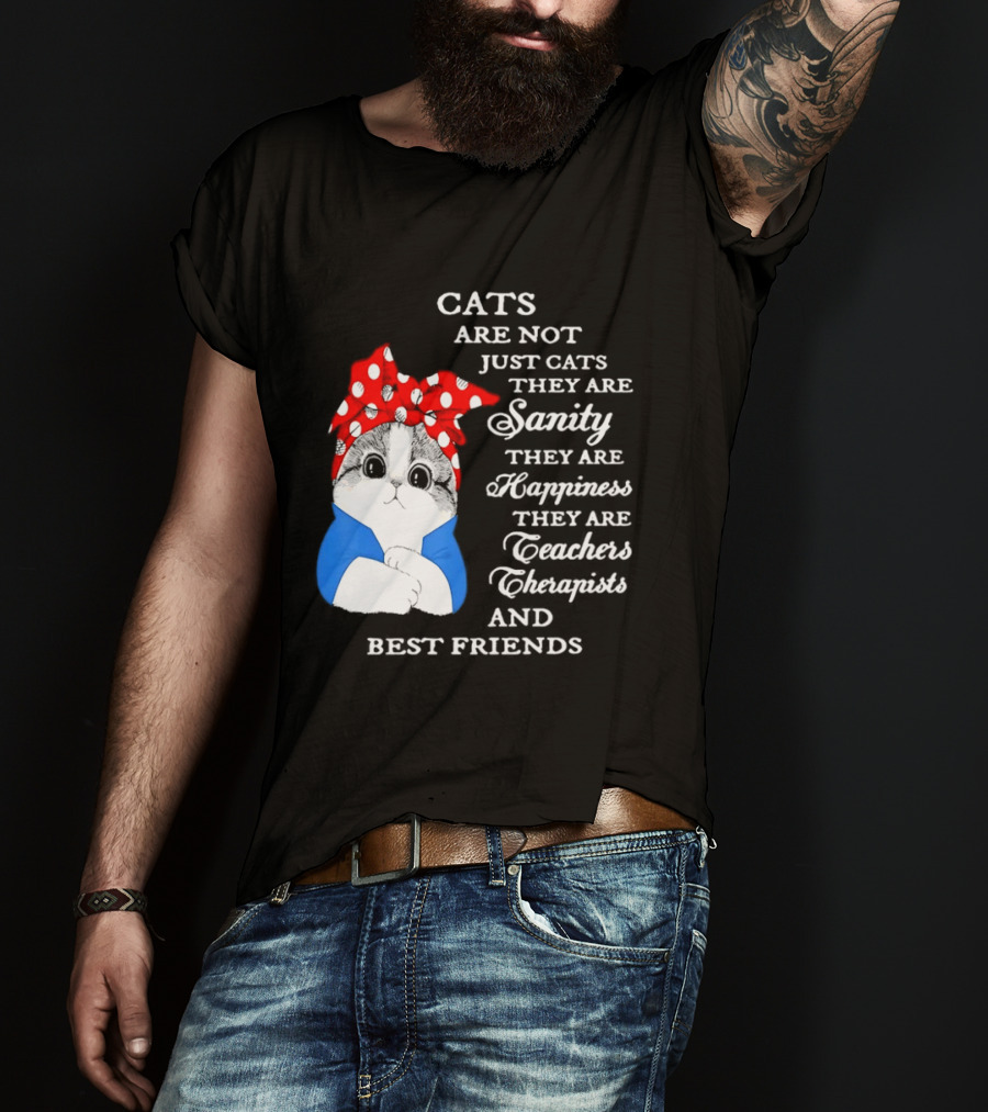 Cats Are Not Just Cats They Are Sanity Happiness Teachers Therapists Best Friends T-Shirt