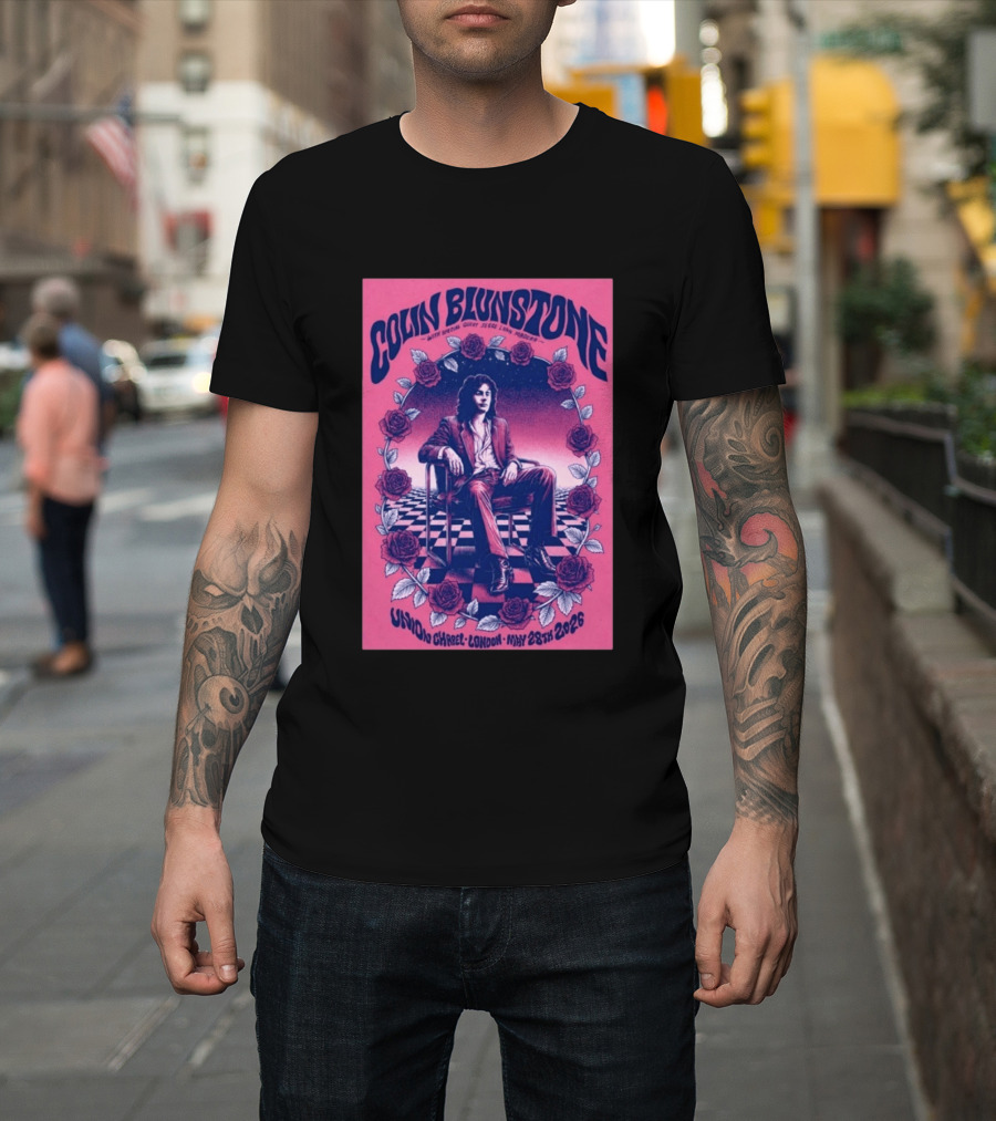 Colin Blunstone Union Chapel London May 28th 2026 With Special Guest Jesse Lynn Madera Roses And Stage Checkerboard T-Shirt