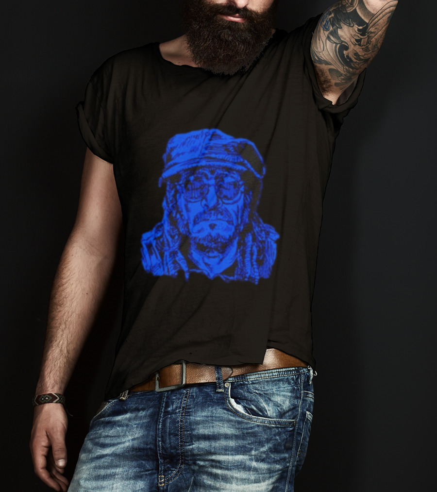 Keith Morris Blue Illustration Iconic Cap And Glasses T-Shirt