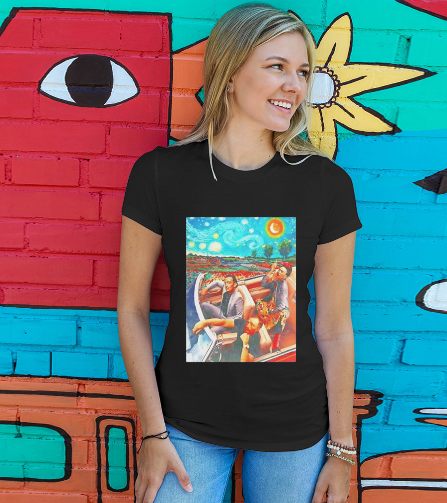 Salvador Dalí Frida Kahlo Vincent Van Gogh Starry Night Road Trip T-Shirt