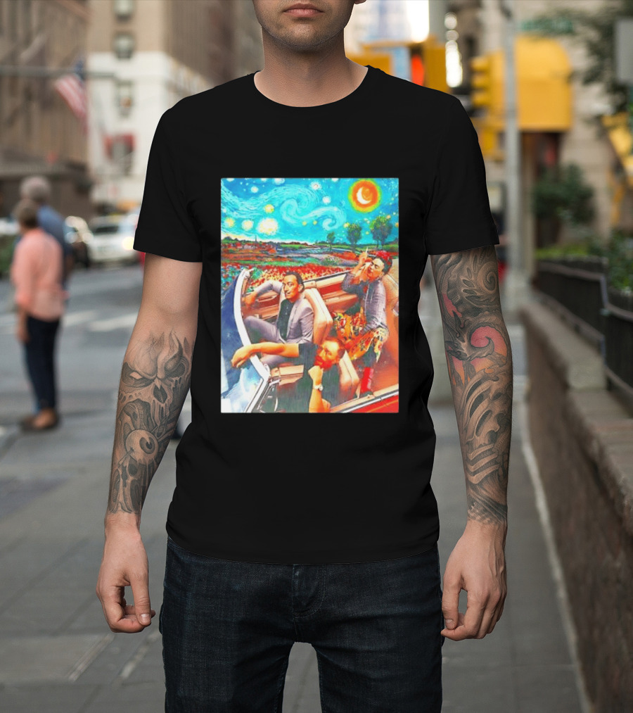 Salvador Dalí Frida Kahlo Vincent Van Gogh Starry Night Road Trip T-Shirt