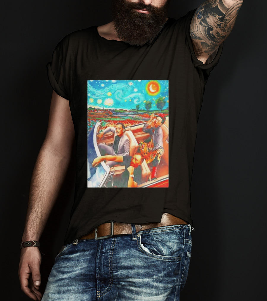 Salvador Dalí Frida Kahlo Vincent Van Gogh Starry Night Road Trip T-Shirt