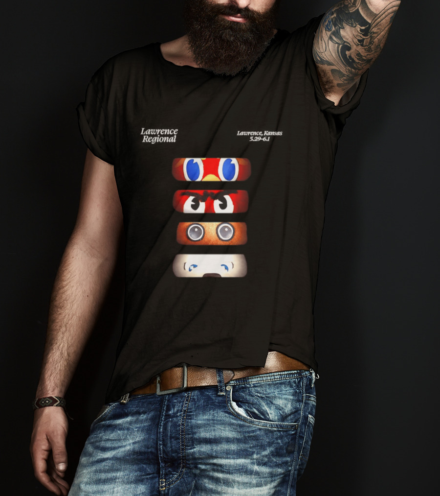 Lawrence Regional Kansas Cartoon Eyes Stack T-Shirt