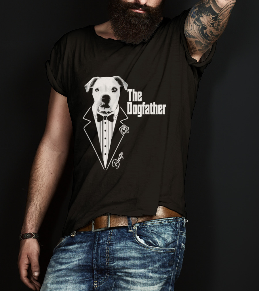 The Dogfather Bingo Tuxedo Bow Tie Rose Godfather Movie Pet Owner T-Shirt