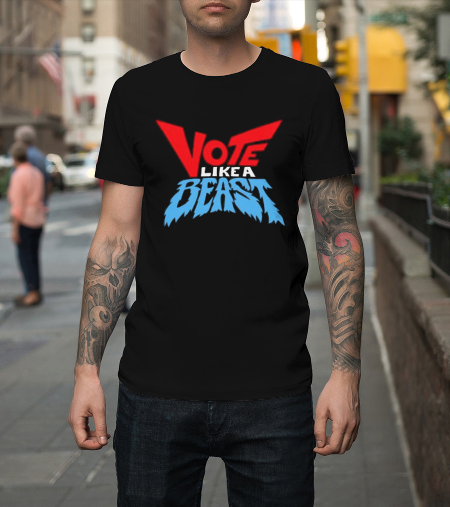 Vote Like A Beast Bold Red Blue T-Shirt