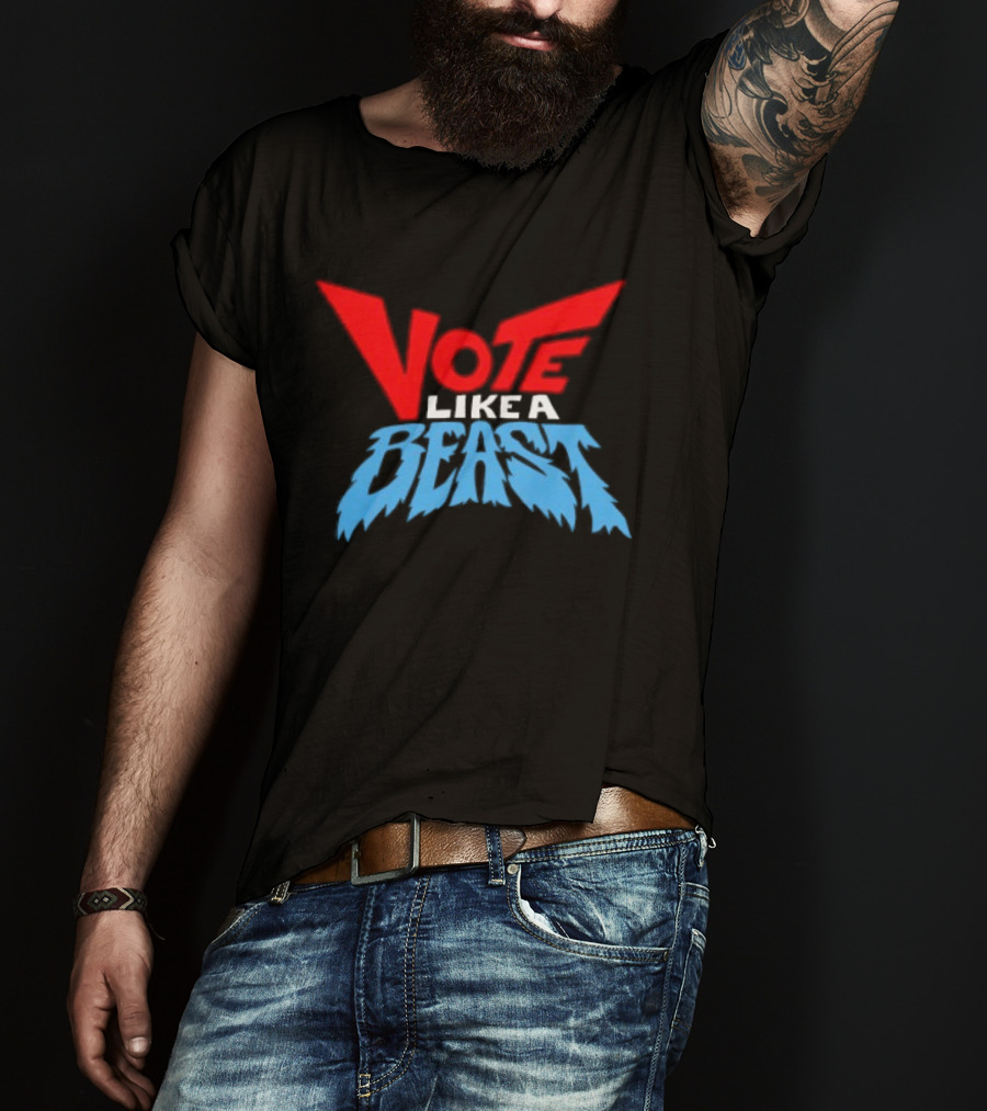 Vote Like A Beast Bold Red Blue T-Shirt