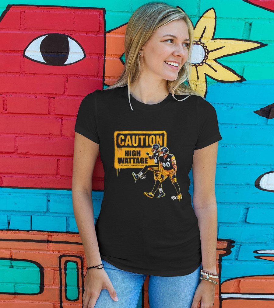 Caution High Wattage Alex Highsmith TJ Watt Pittsburgh Steelers Sack T-Shirt
