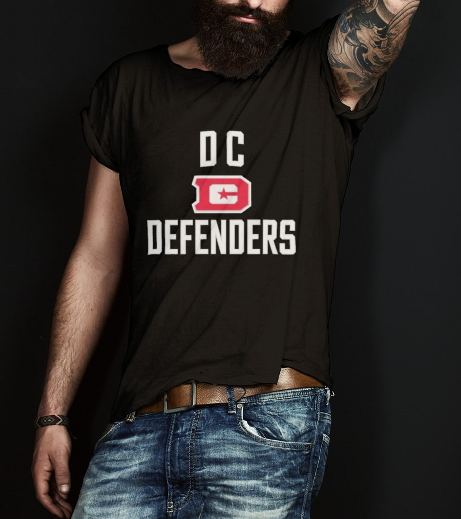 DC Defenders UFL Block Letter Red Star T-Shirt
