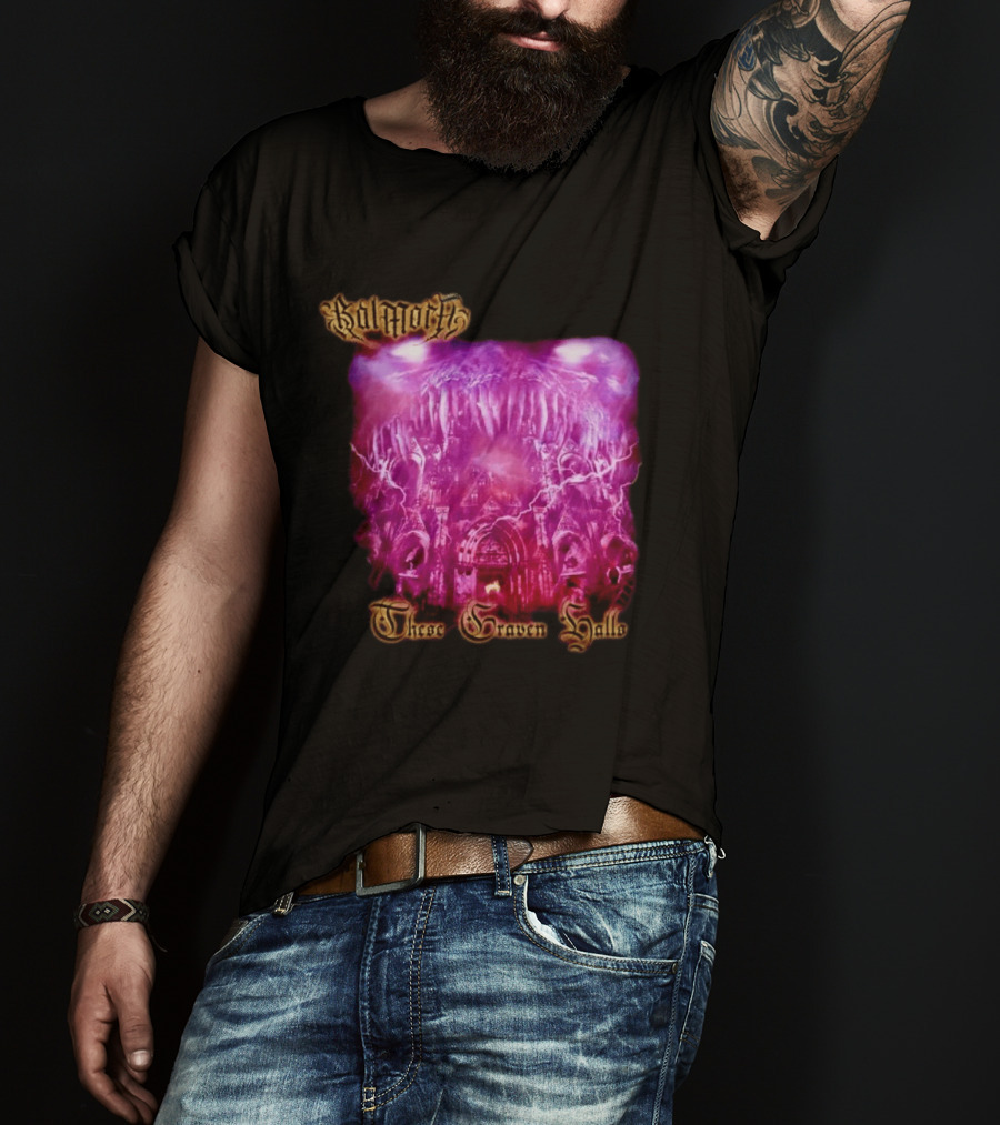 Balmorth These Graven Halls Gothic Purple Cathedral Fantasy T-Shirt