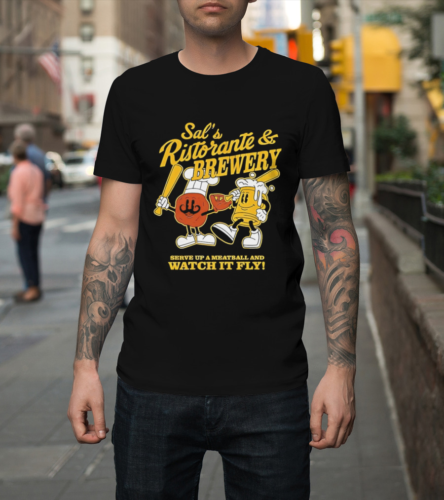 Baseball Sal’s Ristorante Brewery Serve Up A Meatball And It Fly T-Shirt