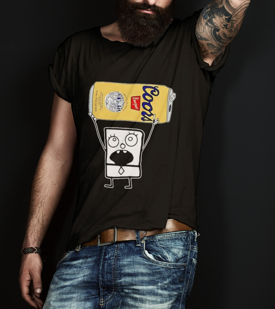 Coors Banquet Blocky Comic 355mL 5 Alc Vol Golden Colorado ESTD 1873 Refreshing T-Shirt