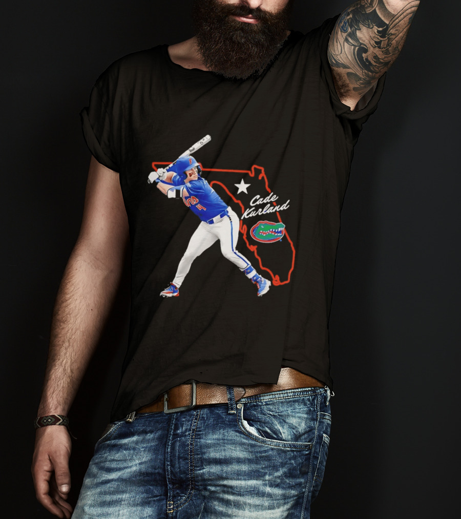 Cade Kurland Florida Gators Men's College Baseball NCAA Florida Outline Star Gators T-Shirt