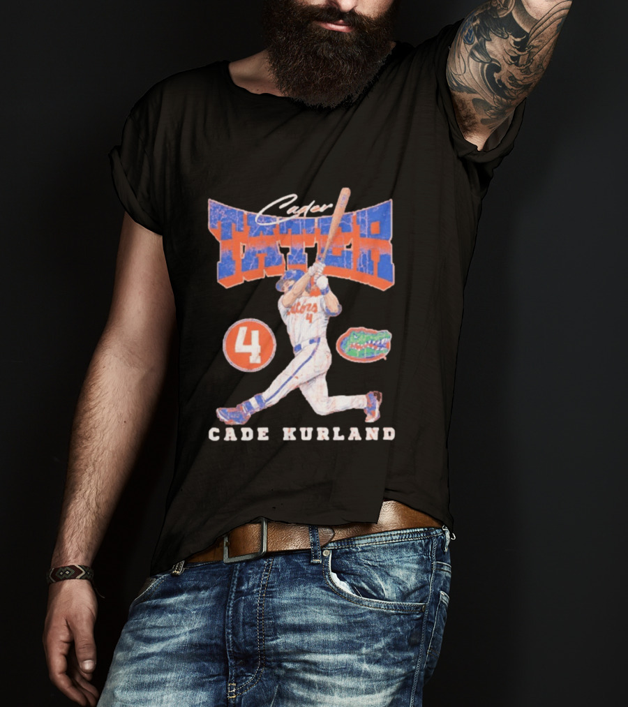 Cader Tater Florida Gators Cade Kurland Number 4 Baseball T-Shirt