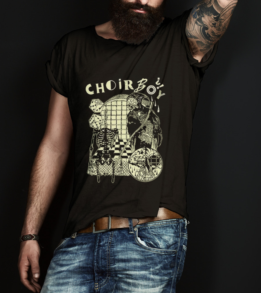 Choir Boy Reaper Skeleton Chessboard T-Shirt