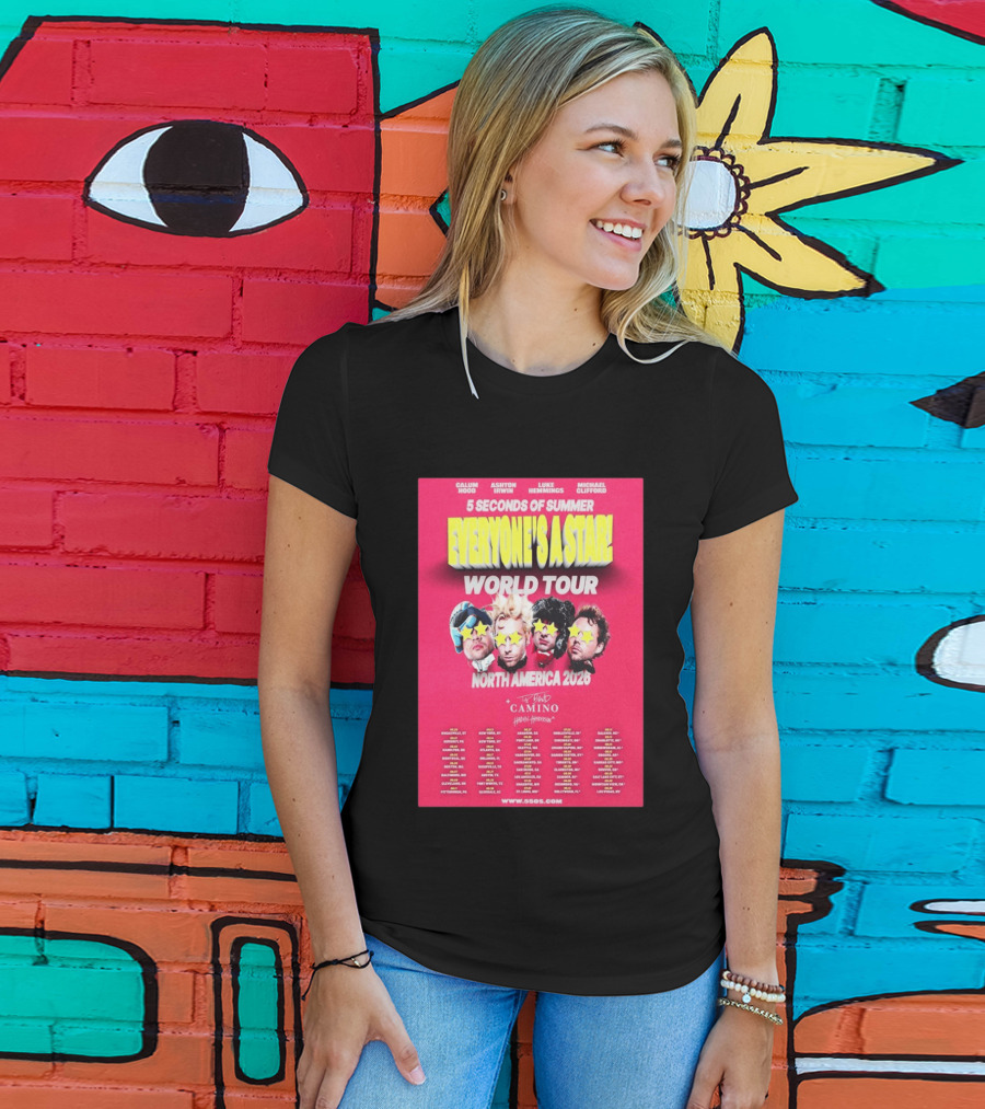 5 Seconds Of Summer Everyone's A Star World Tour North America 2026 Haiden Henderson T-Shirt