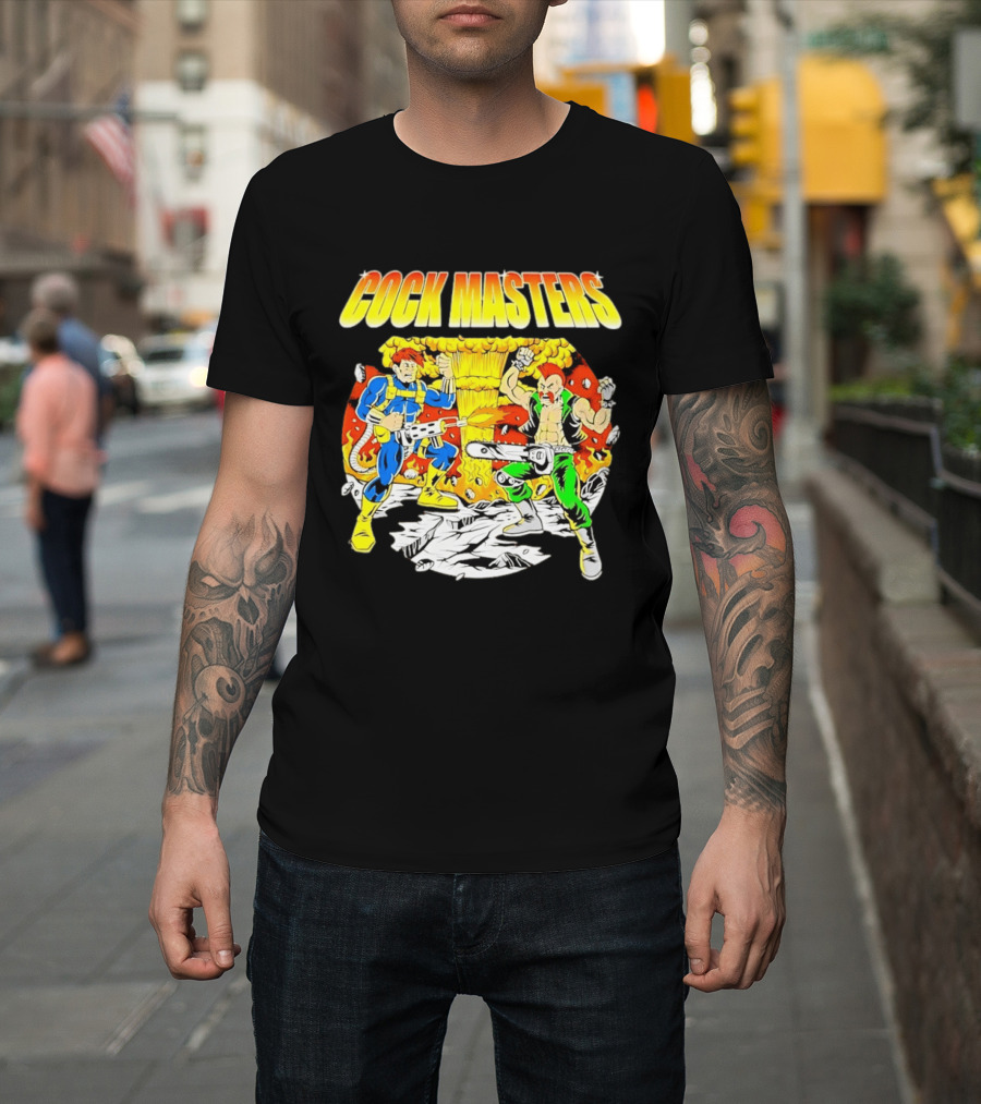 Cock Masters Cartoon Characters With Classic Action Pose T-Shirt