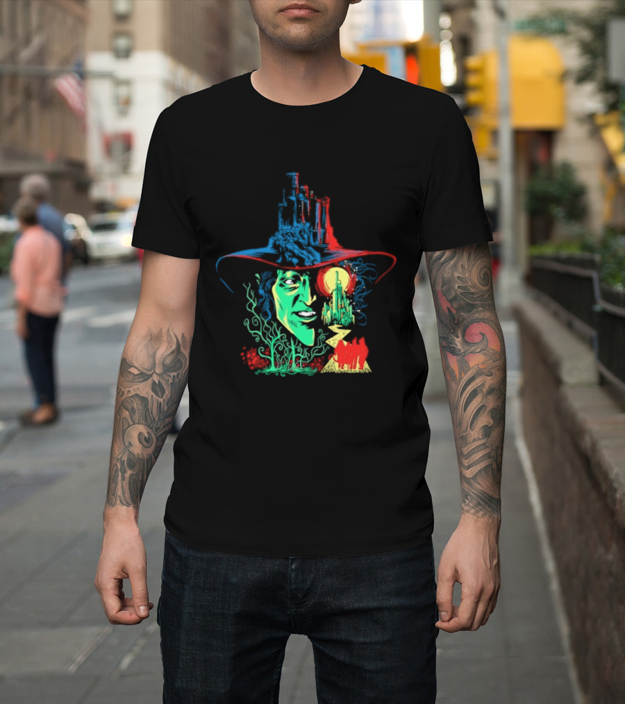 Pieces Of Oz Emerald City Wizard Face And Hat In Artistic T-Shirt