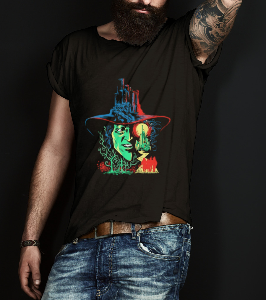Pieces Of Oz Emerald City Wizard Face And Hat In Artistic T-Shirt