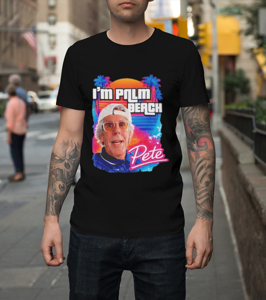 I'm Palm Beach Pete Retro Sunset Tropical Vibes Ocean Blue T-Shirt