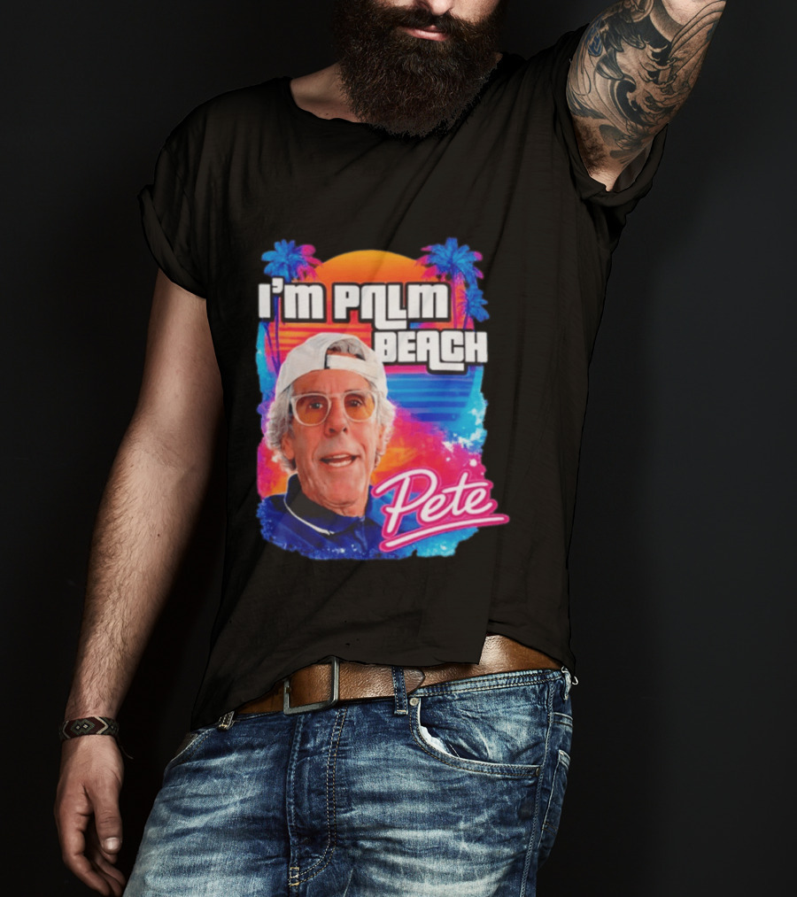 I'm Palm Beach Pete Retro Sunset Tropical Vibes Ocean Blue T-Shirt