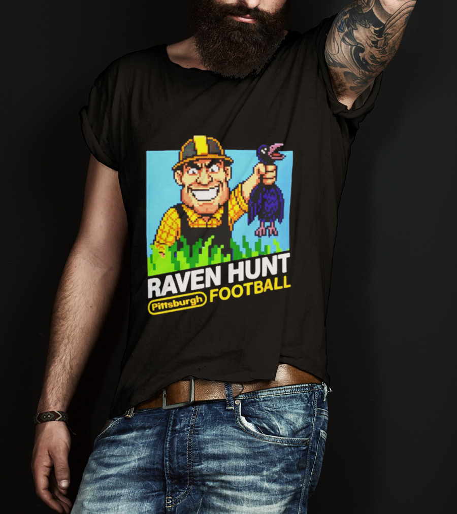 Raven Hunt Pittsburgh Football 8bit Game T-Shirt