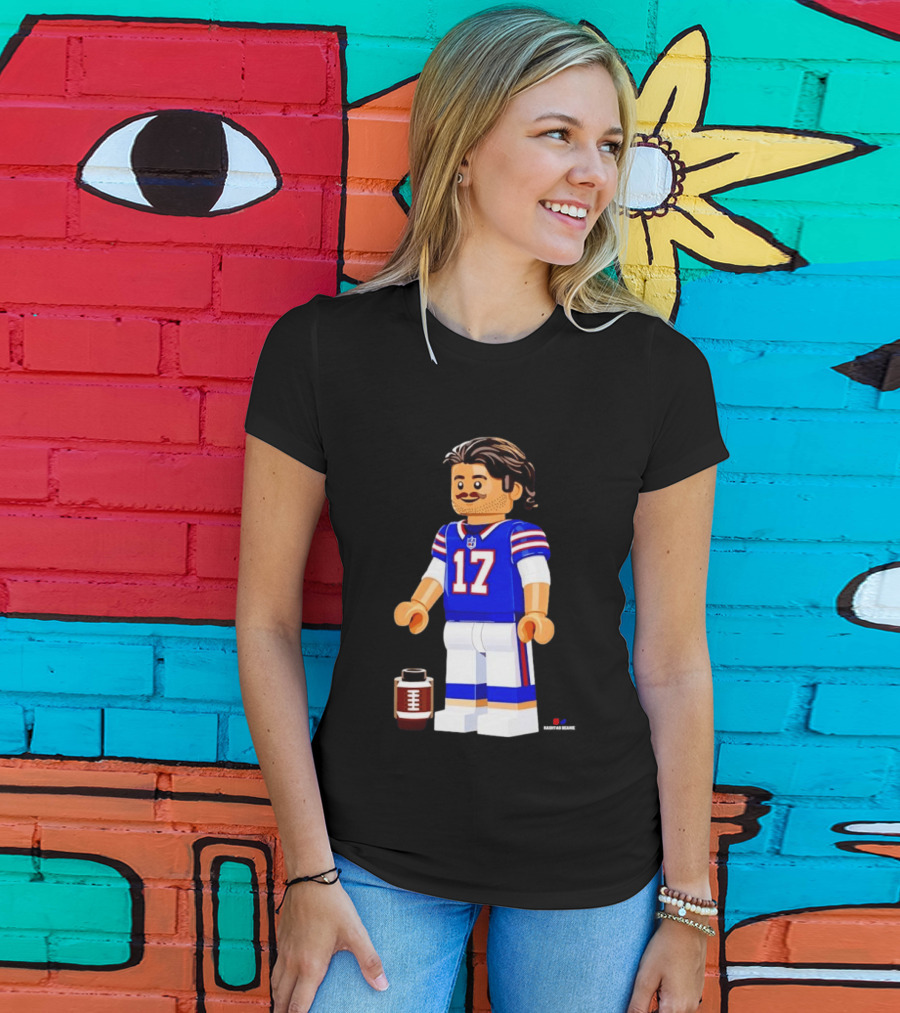 Lego Josh Allen Buffalo Bills 17 Quarterback Minifigure Football Fan Collectible T-Shirt