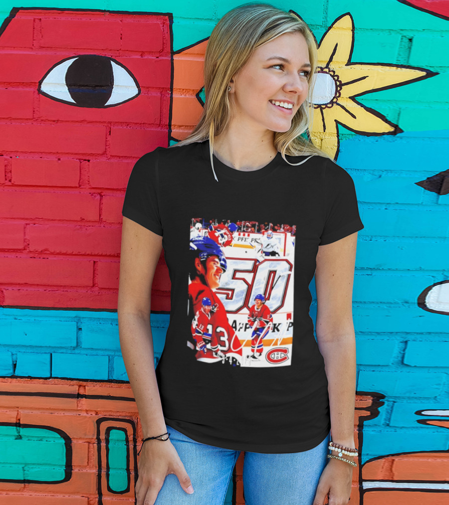 Montreal Canadiens Cole Caufield 50 Goals Celebration 2026 T-Shirt