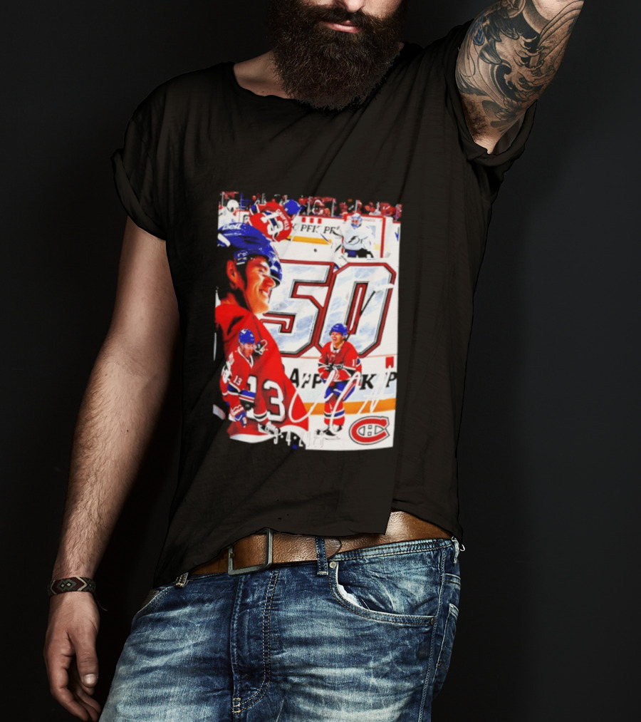 Montreal Canadiens Cole Caufield 50 Goals Celebration 2026 T-Shirt