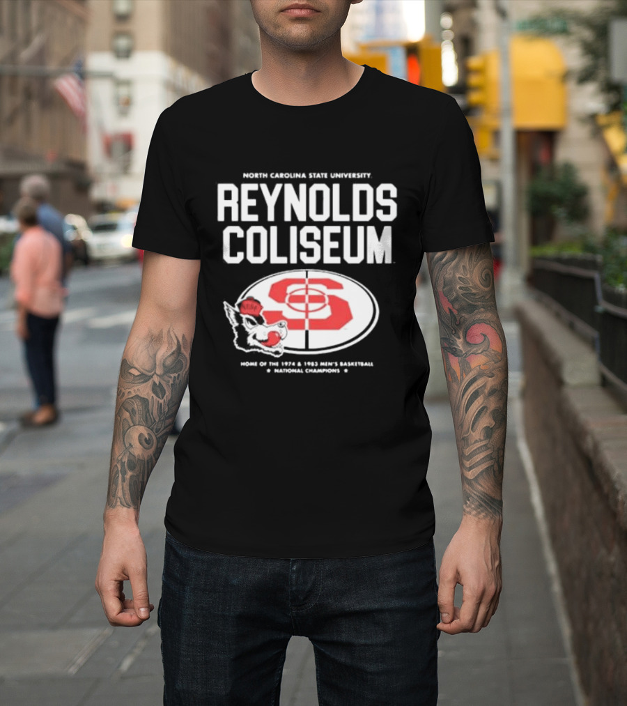 NC State University Reynolds Coliseum Home Of 1983 NCAA Men's Basketball Champions T-Shirt