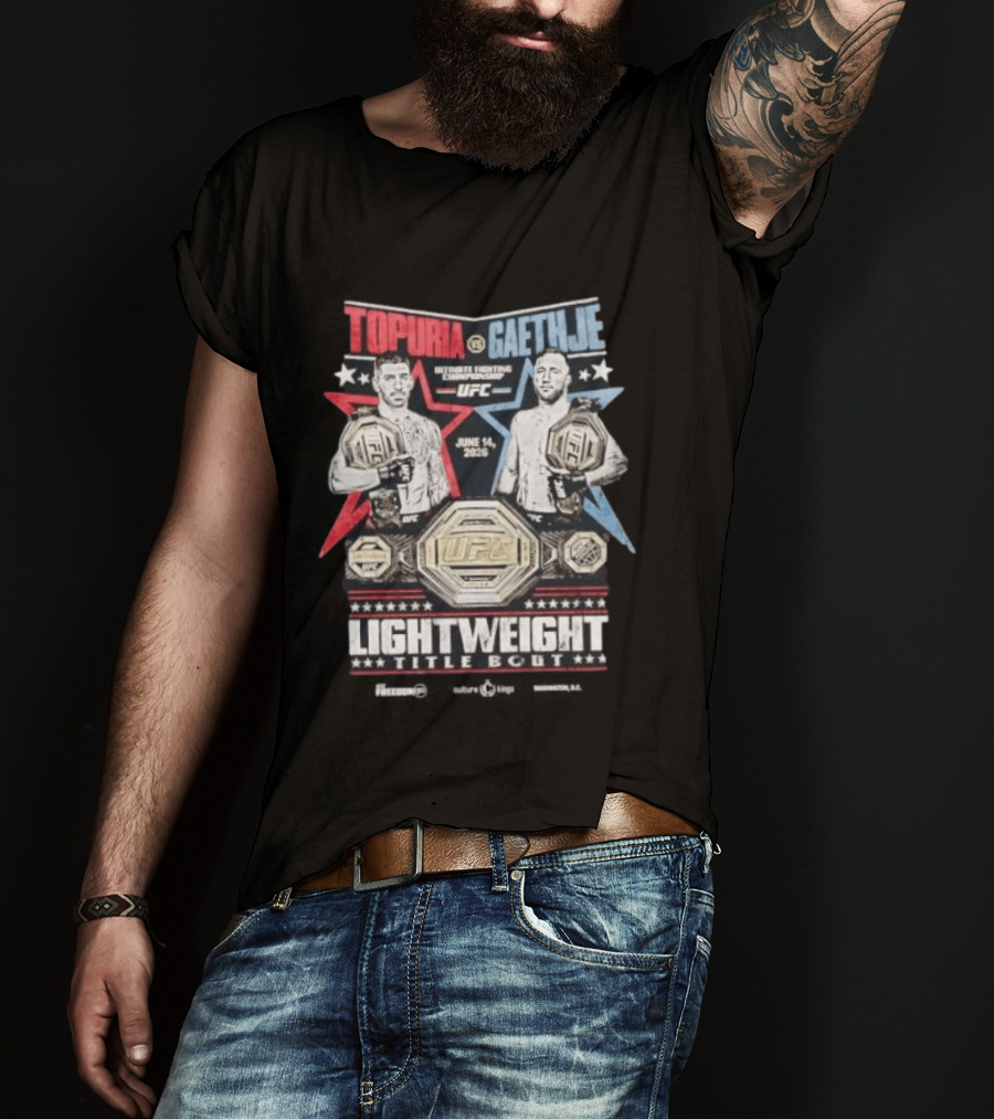 Topuria Vs Gaethje UFC Lightweight Title Bout June 14 2026 Championship T-Shirt