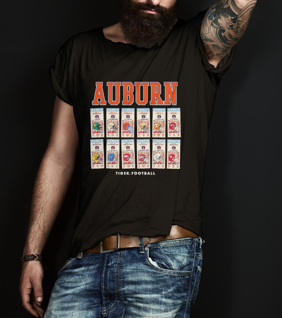 Auburn Football Schedule 2023 Game Days Baylor Florida Vanderbilt Tennessee LSU Alabama T-Shirt