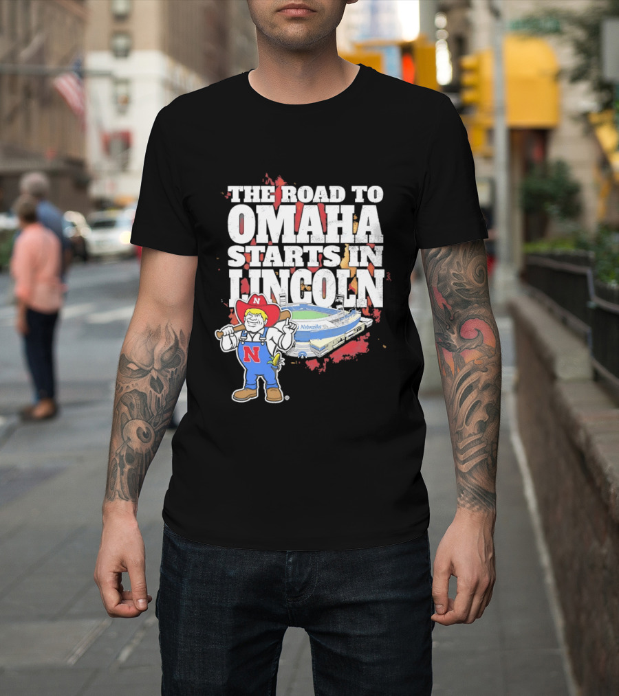 Herbie Husker Cornhuskers Road To Omaha Lincoln Nebraska Stadium T-Shirt