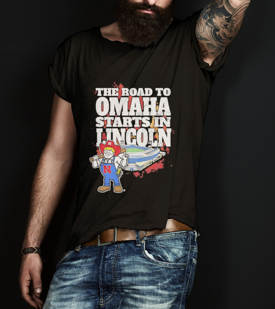 Herbie Husker Cornhuskers Road To Omaha Lincoln Nebraska Stadium T-Shirt
