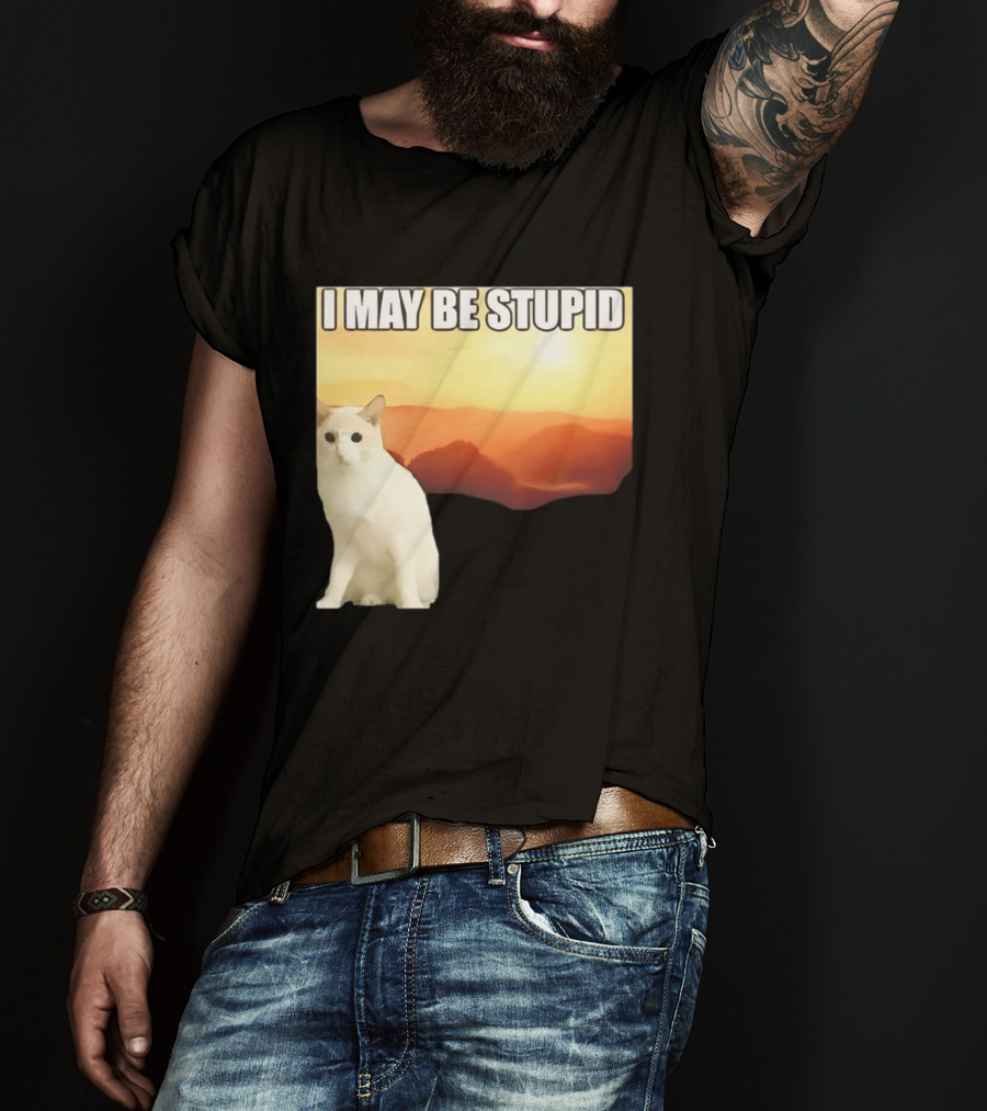 I May Be Stupid Cat With Sunrise T-Shirt
