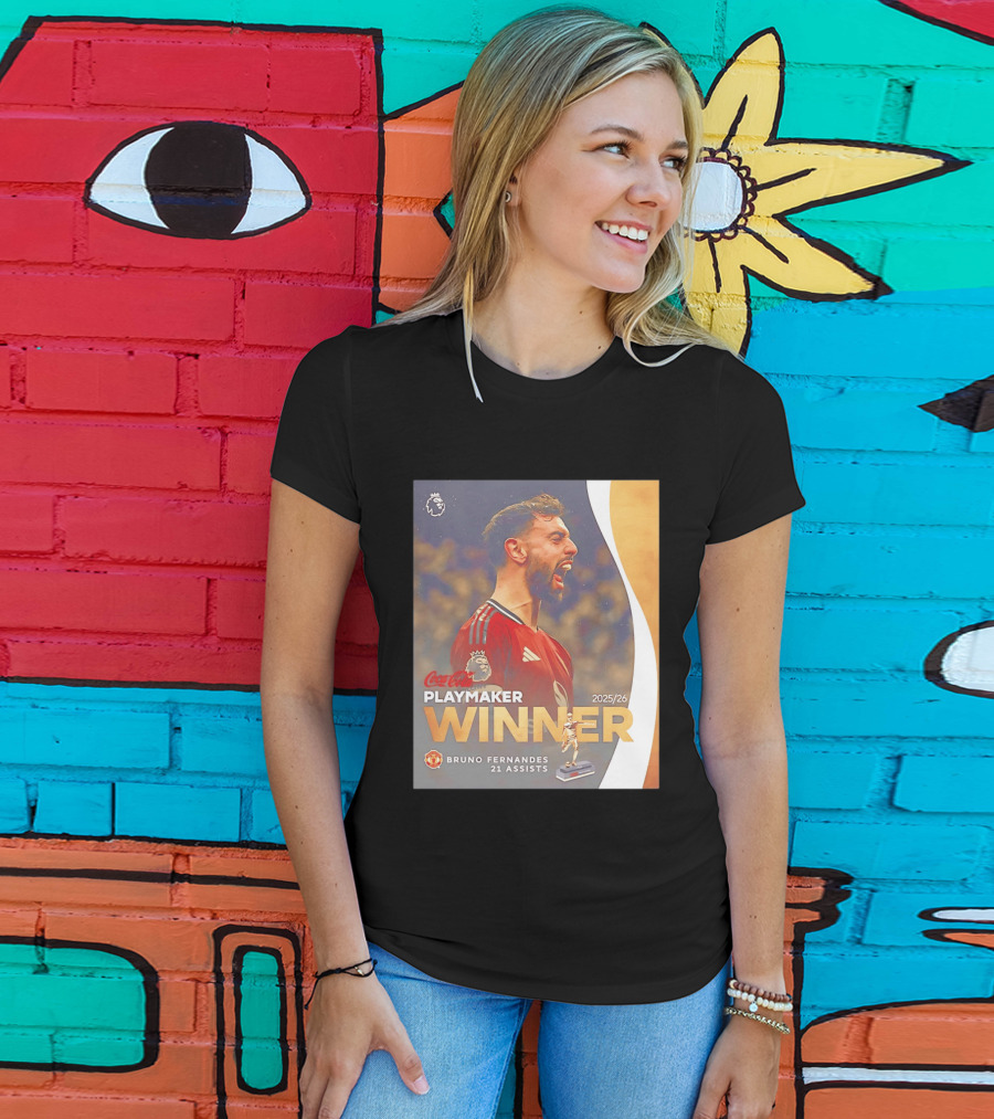 Coca Cola Playmaker Winner Bruno Fernandes Manchester United 2025/26 21 Assists T-Shirt