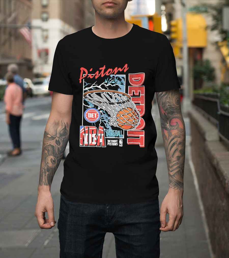 Pistons Detroit NBA Basketball DET Hoops 6 T-Shirt