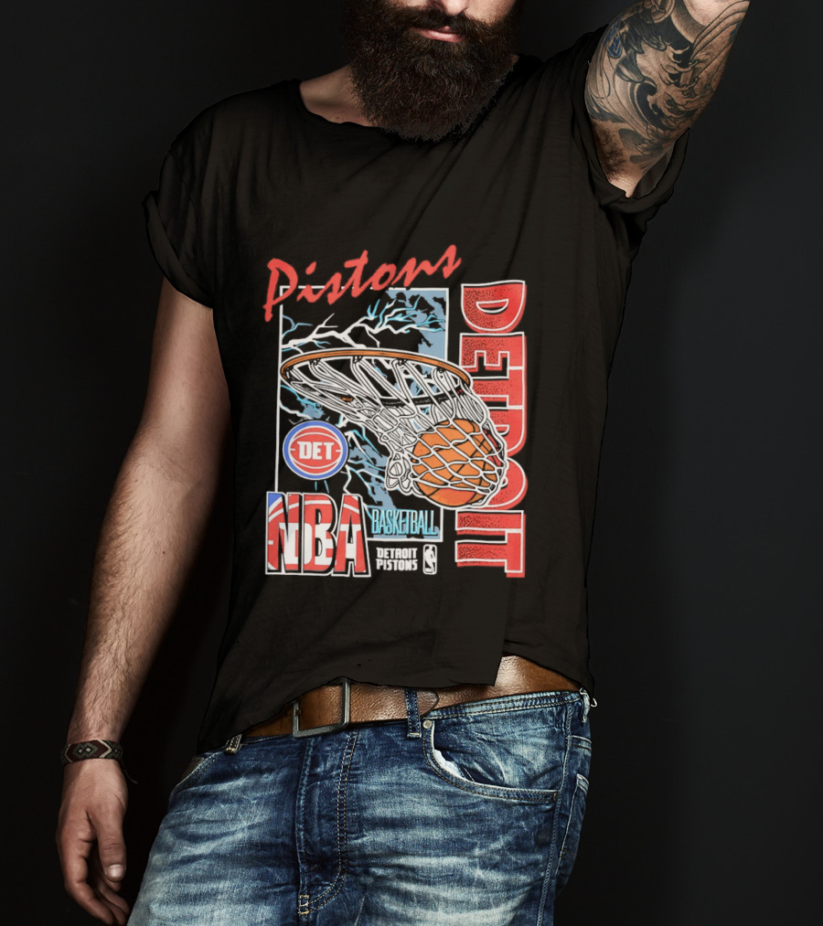 Pistons Detroit NBA Basketball DET Hoops 6 T-Shirt