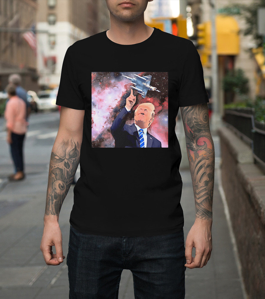 Donald Trump Stellar Commander Galaxy Jet Space Scene T-Shirt