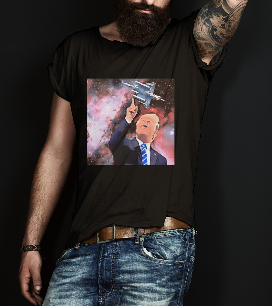Donald Trump Stellar Commander Galaxy Jet Space Scene T-Shirt